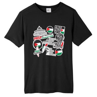 Palestine Solidarity Palestine Flag With Masjed Alaqsa Tall Fusion ChromaSoft Performance T-Shirt