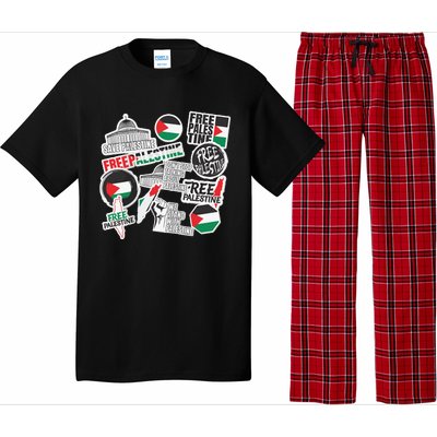 Palestine Solidarity Palestine Flag With Masjed Alaqsa Pajama Set