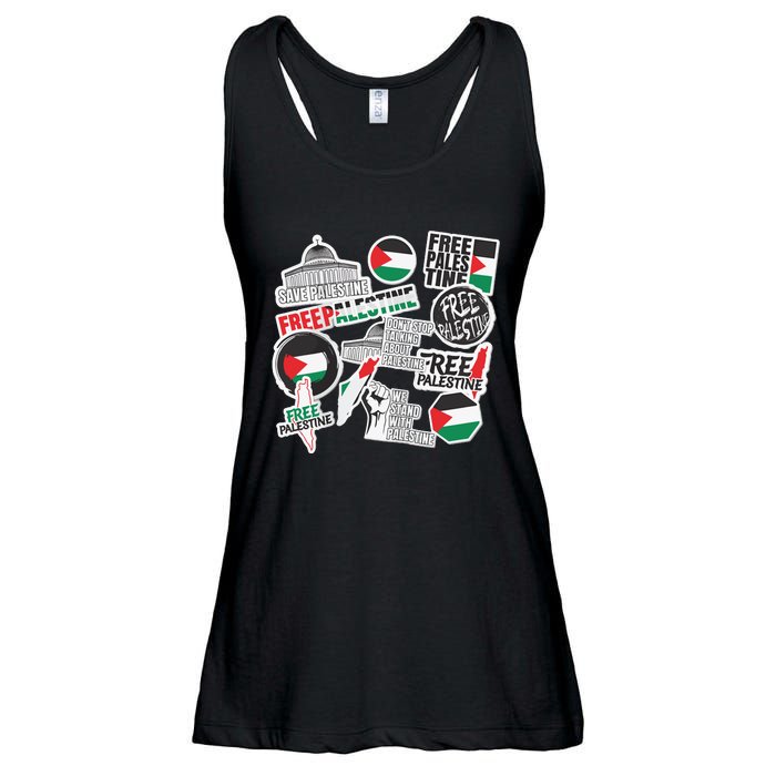 Palestine Solidarity Palestine Flag With Masjed Alaqsa Ladies Essential Flowy Tank