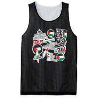 Palestine Solidarity Palestine Flag With Masjed Alaqsa Mesh Reversible Basketball Jersey Tank