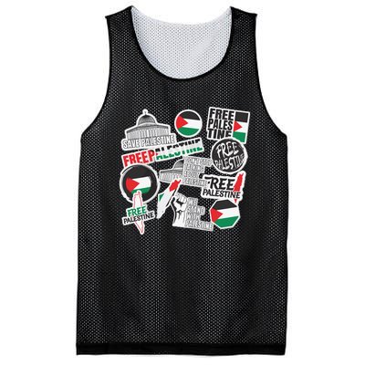 Palestine Solidarity Palestine Flag With Masjed Alaqsa Mesh Reversible Basketball Jersey Tank