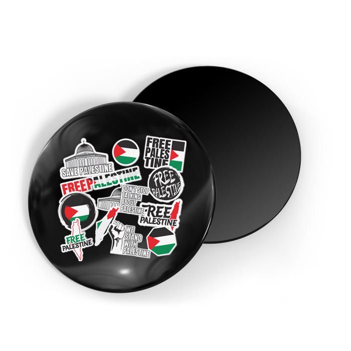 Palestine Solidarity Palestine Flag With Masjed Alaqsa Magnet