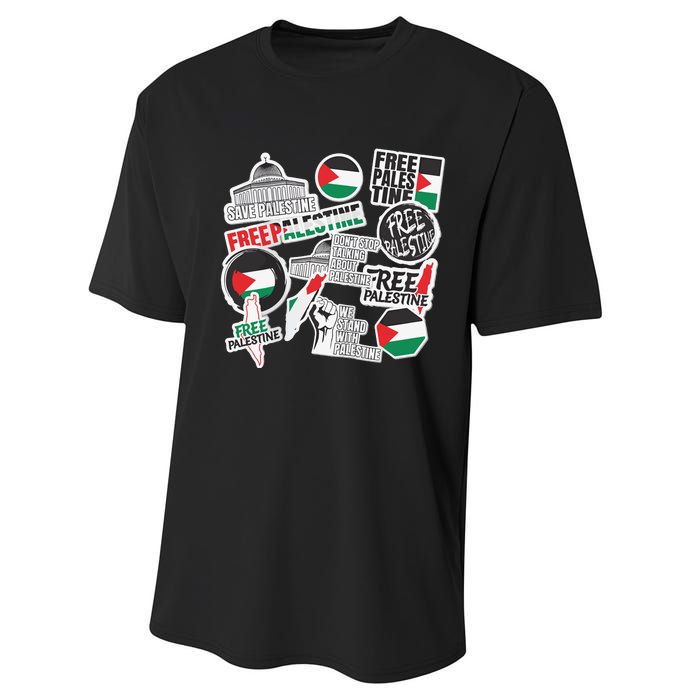 Palestine Solidarity Palestine Flag With Masjed Alaqsa Performance Sprint T-Shirt