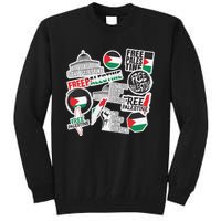 Palestine Solidarity Palestine Flag With Masjed Alaqsa Tall Sweatshirt