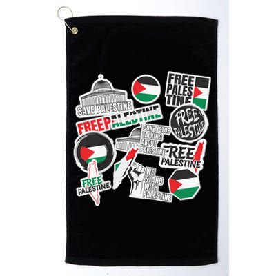 Palestine Solidarity Palestine Flag With Masjed Alaqsa Platinum Collection Golf Towel