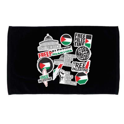 Palestine Solidarity Palestine Flag With Masjed Alaqsa Microfiber Hand Towel