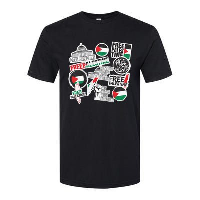 Palestine Solidarity Palestine Flag With Masjed Alaqsa Softstyle CVC T-Shirt