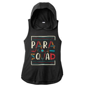 Para Squad Para Teacher Paraprofessional Ladies PosiCharge Tri-Blend Wicking Draft Hoodie Tank