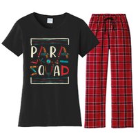 Para Squad Para Teacher Paraprofessional Women's Flannel Pajama Set