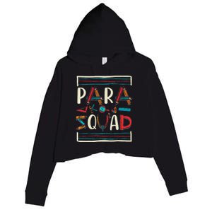 Para Squad Para Teacher Paraprofessional Crop Fleece Hoodie