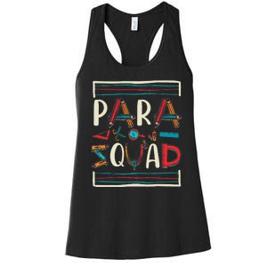 Para Squad Para Teacher Paraprofessional Women's Racerback Tank