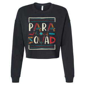 Para Squad Para Teacher Paraprofessional Cropped Pullover Crew