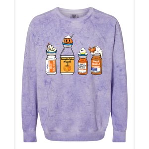 Pumpkin Spice Propofol Ativan Versed Haldol Nurse Halloween Colorblast Crewneck Sweatshirt