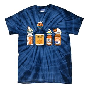 Pumpkin Spice Propofol Ativan Versed Haldol Nurse Halloween Tie-Dye T-Shirt