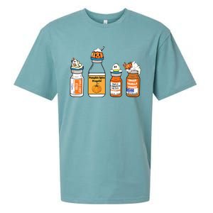 Pumpkin Spice Propofol Ativan Versed Haldol Nurse Halloween Sueded Cloud Jersey T-Shirt