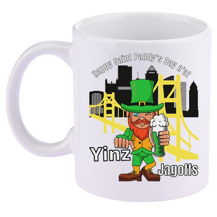 Pittsburgh St. PatrickS Day 11oz C Handle Ceramic Mug