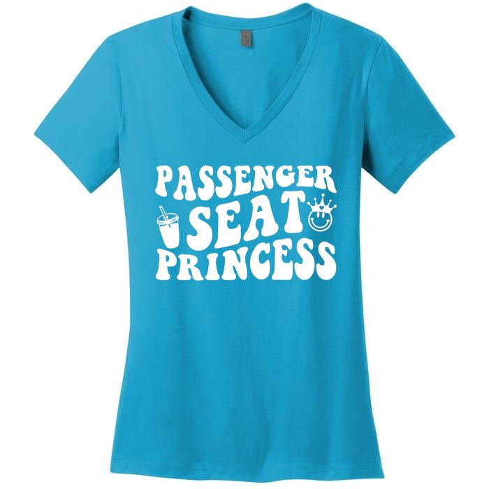 Princess Seat Passenger, Cute Girlfriend Princess Passenger Women's V-Neck T-Shirt