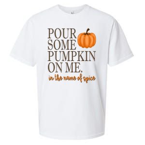 Pour Some Pumpkin On Me In The Name Of Spice Funny Fall Sueded Cloud Jersey T-Shirt