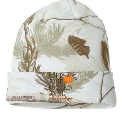 Pour Some Pumpkin On Me In The Name Of Spice Funny Fall Kati Licensed 12" Camo Beanie