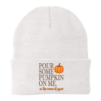 Pour Some Pumpkin On Me In The Name Of Spice Funny Fall Knit Cap Winter Beanie