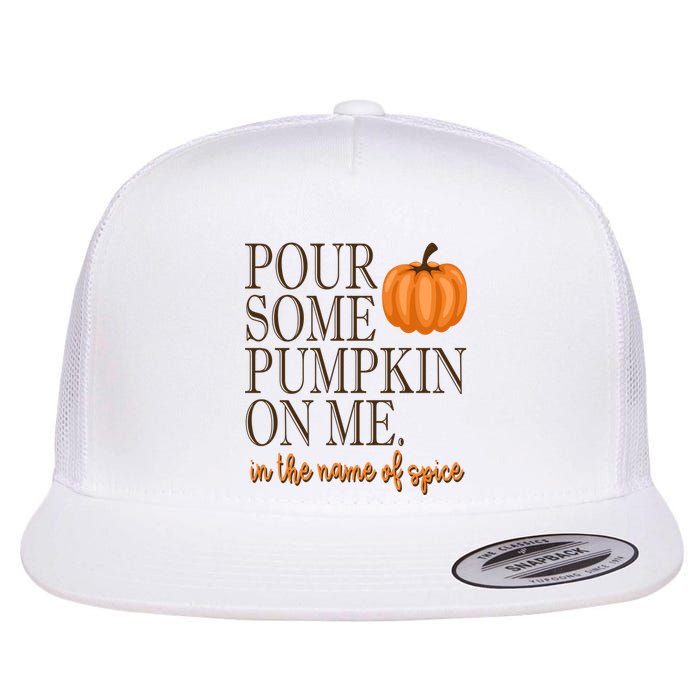 Pour Some Pumpkin On Me In The Name Of Spice Funny Fall Flat Bill Trucker Hat