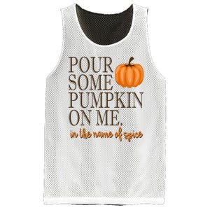 Pour Some Pumpkin On Me In The Name Of Spice Funny Fall Mesh Reversible Basketball Jersey Tank