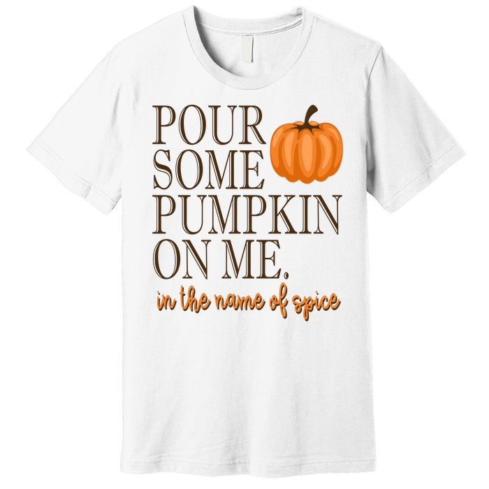 Pour Some Pumpkin On Me In The Name Of Spice Funny Fall Premium T-Shirt