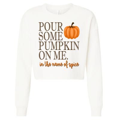 Pour Some Pumpkin On Me In The Name Of Spice Funny Fall Cropped Pullover Crew