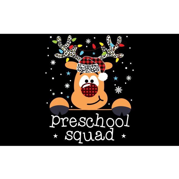 Preschool Squad Plaid Reindeer Santa Hat Teacher Christmas Bumper Sticker