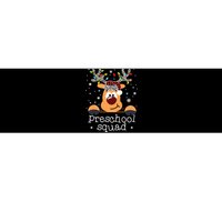 Preschool Squad Plaid Reindeer Santa Hat Teacher Christmas Bumper Sticker