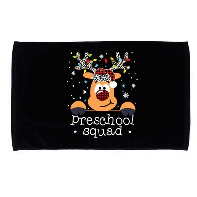 Preschool Squad Plaid Reindeer Santa Hat Teacher Christmas Microfiber Hand Towel