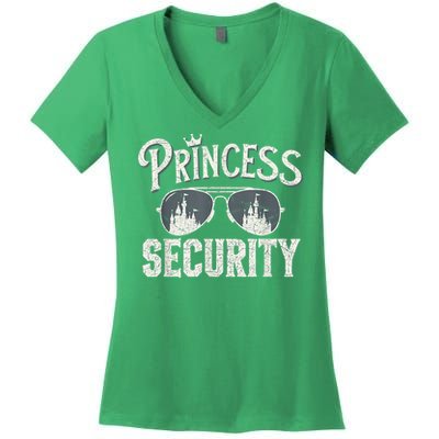 Princess Security Protection Birthday Party Matching Family Women's V-Neck T-Shirt