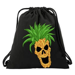 Pineapple Skull Drawstring Bag