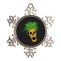 Pineapple Skull Metallic Star Ornament