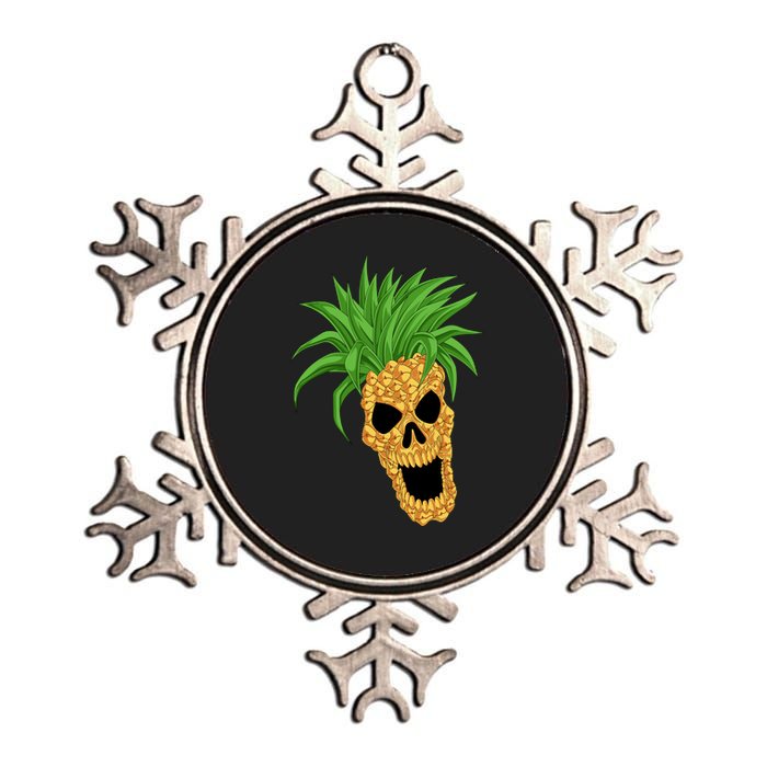 Pineapple Skull Metallic Star Ornament