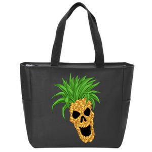 Pineapple Skull Zip Tote Bag