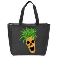 Pineapple Skull Zip Tote Bag