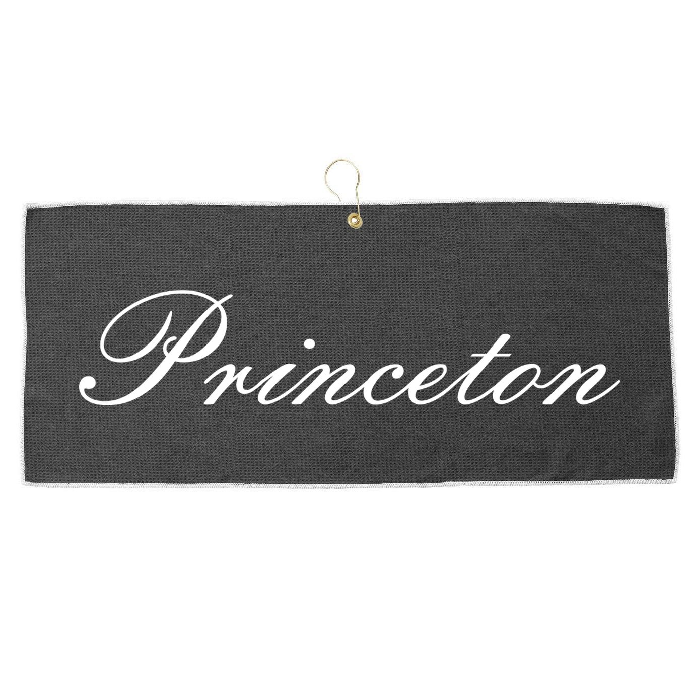 Princeton Script Large Microfiber Waffle Golf Towel