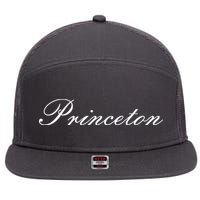 Princeton Script 7 Panel Mesh Trucker Snapback Hat