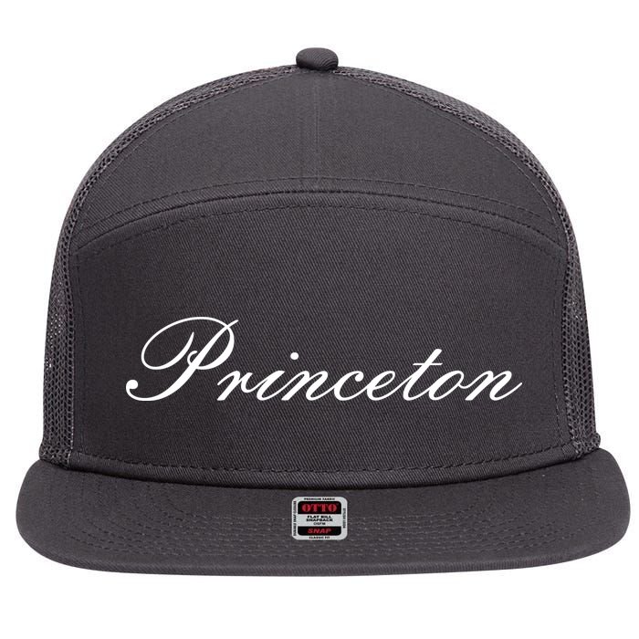 Princeton Script 7 Panel Mesh Trucker Snapback Hat