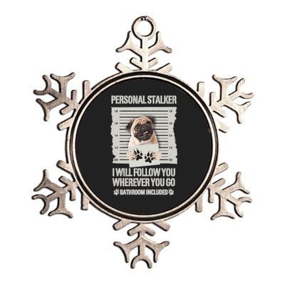 Personal Stalker Pug Sweatshirt Metallic Star Ornament