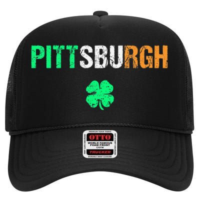 Pittsburgh Saint Patrick's Day Saint Pattys Day High Crown Mesh Back Trucker Hat