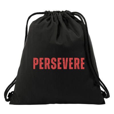 Persevere Script Drawstring Bag