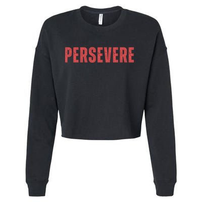 Persevere Script Cropped Pullover Crew