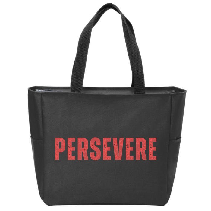 Persevere Script Zip Tote Bag