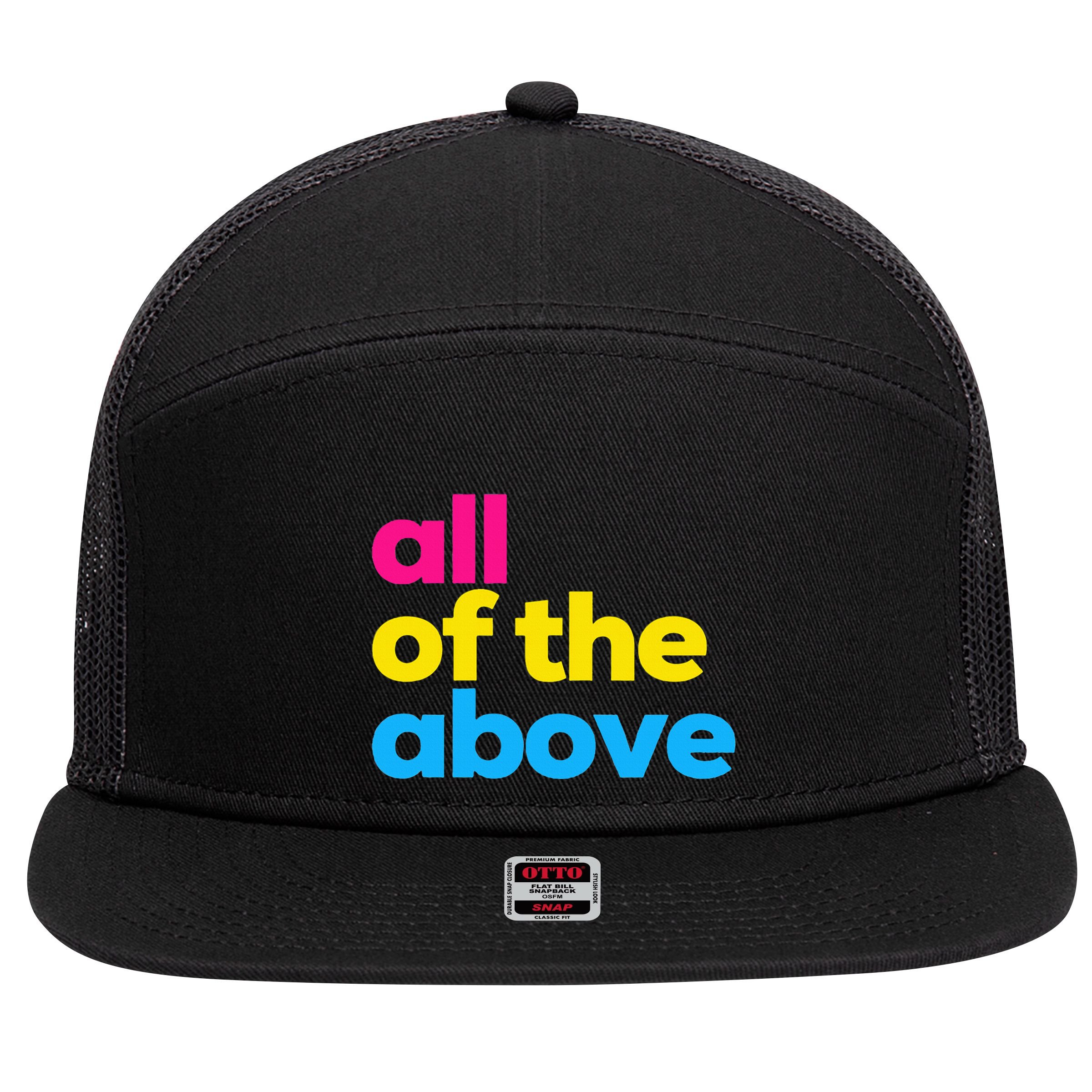 Pansexual Subtle Pan All Of The Above Lgbtq 7 Panel Mesh Trucker Snapback Hat