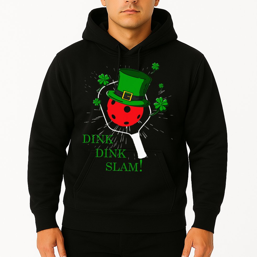 Pickleball St Patricks Day Leprechaun Dink Dink Slam Hoodie