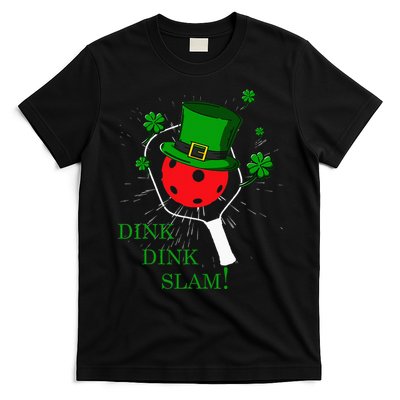 Pickleball St Patricks Day Leprechaun Dink Dink Slam T-Shirt