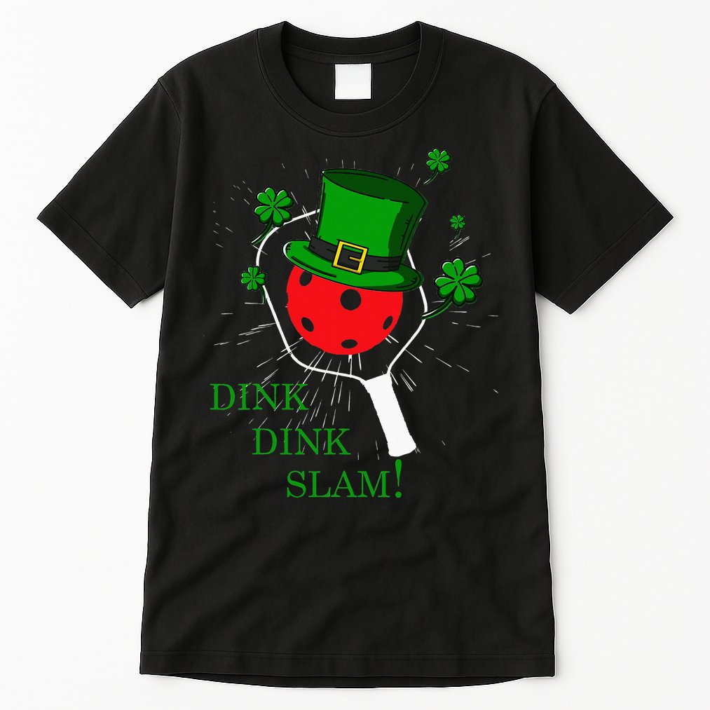 Pickleball St Patricks Day Leprechaun Dink Dink Slam Tall T-Shirt