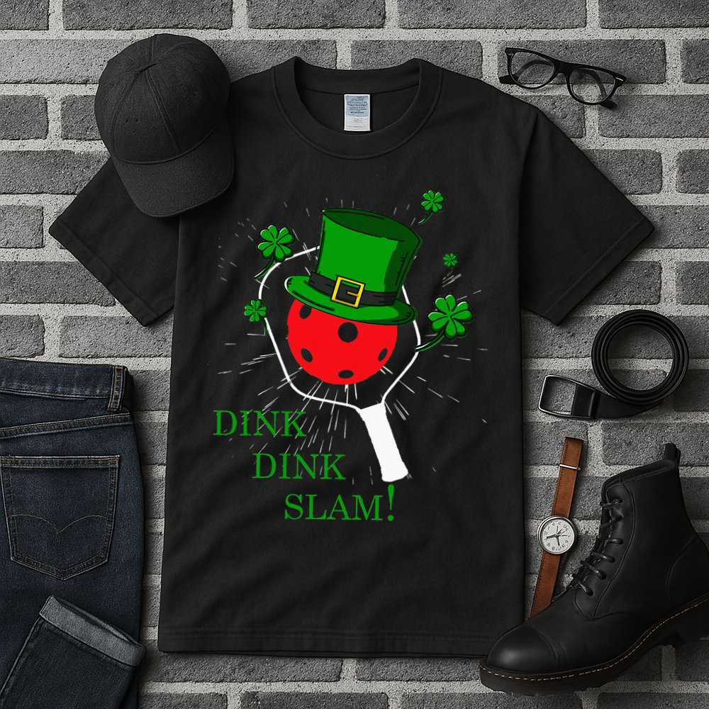 Pickleball St Patricks Day Leprechaun Dink Dink Slam Tall T-Shirt